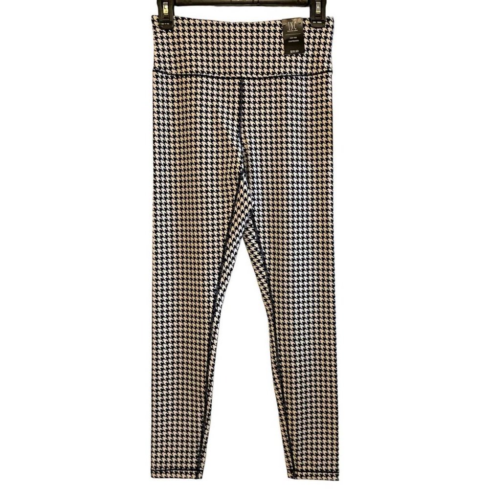 I.N.C. INTERNATIONAL CONCEPTS Houndstooth Compression Leggings LARGE (310) - Picture 2 of 6